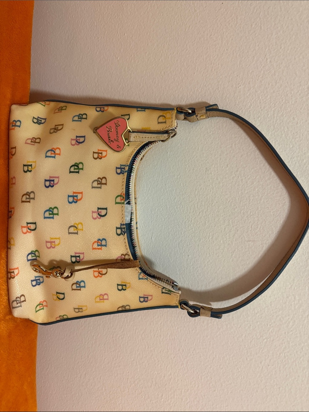 Dooney & Bourke Cream Multicolor Monogram Shoulder Bag